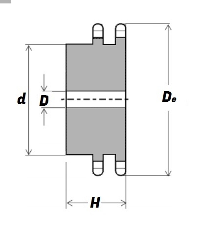 08B-2 42 S Pilot-Bore Sprocket Schematic