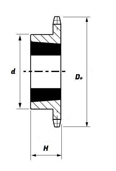 101-23 (3020) Taper Bore Simplex Sprocket to suit 20B-1 chain Schematic