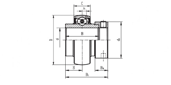 1030 30 DEC ( NA 206 ) - Bearing Insert with a 30mm bore - TR Brand Schematic