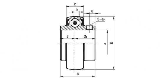 1055 1.7/8  ( UCX 10 30 )  -  Bearing Insert with a 1.7/8 inch bore - TR Brand Schematic