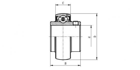 1055 2.1/16 ( UC 211 33 ) - 'Premium' Bearing Insert with a 2.1/16 inch bore. Schematic