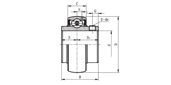 1055 55 ( UC 211 ) - Bearing Insert with a 55mm bore - TR Brand Schematic