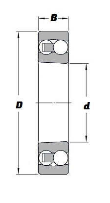 1208 K C5, Self Aligning Ball Bearing with a 40mm bore - Premium Range Schematic