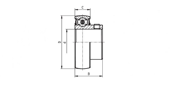 1217 15 ( SB 202 ) - 'Premium' Bearing Insert with a 15mm bore. Schematic