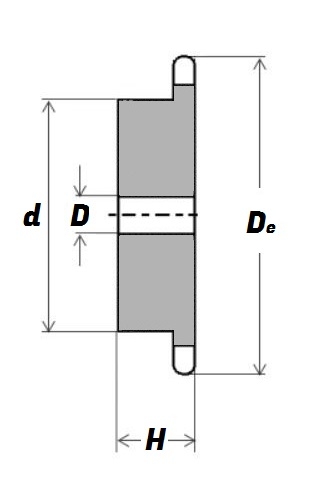 12B-1 11 S/S Pilot-Bore Sprocket - Stainless steel Schematic