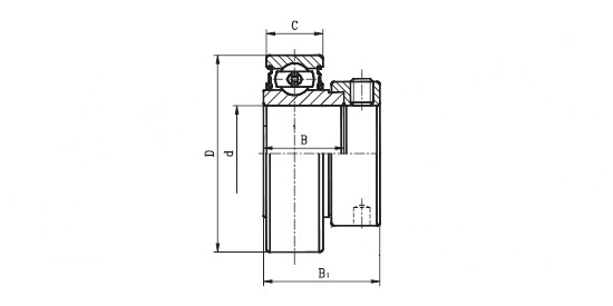 1325 25 EC  ( CSA 205 ) - 'Premium' Bearing Insert with a 25mm bore. Schematic