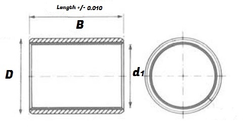 16 X 24 Split Bush Bearing - X Type Schematic