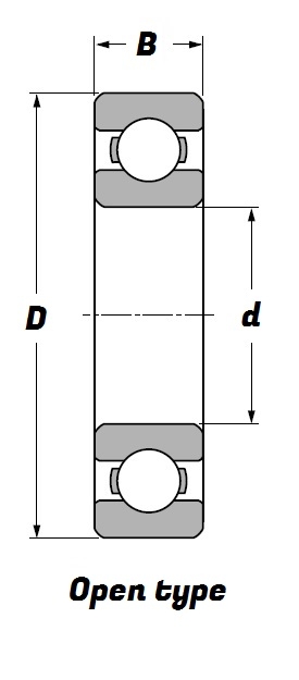 16002, Deep Groove Ball Bearing with a 15mm bore - Budget Range Schematic