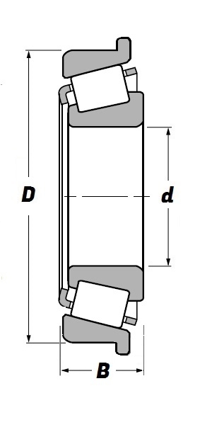 19150 19268B, Imperial Taper Roller Bearing with a 1.500 inch bore - Premium Range Schematic