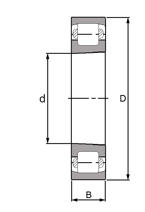 20207 K C3, Barrel Roller Bearing  - Premium Range Schematic