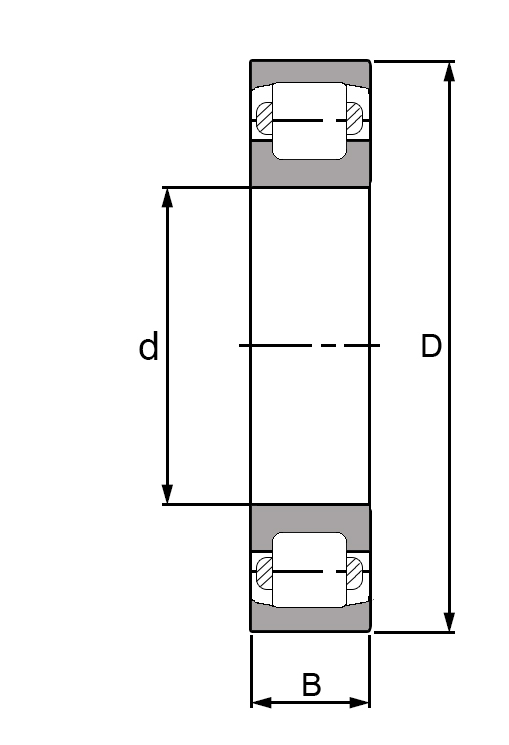 20307, Barrel Roller Bearing  - Premium Range Schematic
