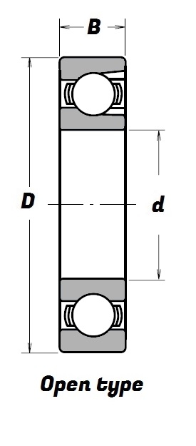 209, Deep Groove Ball Bearing with a 45mm bore - Select Range Schematic