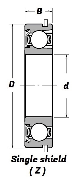 209 Z NR, Deep Groove Ball Bearing with a 45mm bore - Premium Range Schematic