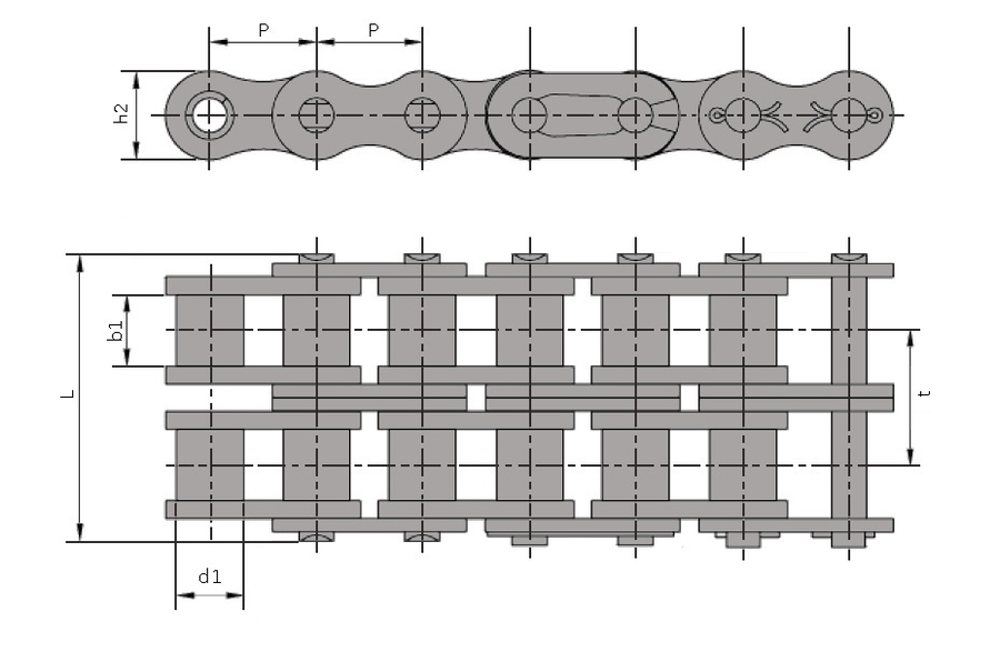 20B-2, Roller Chain with a 1.1/4 pitch - 5 metres - Select Range