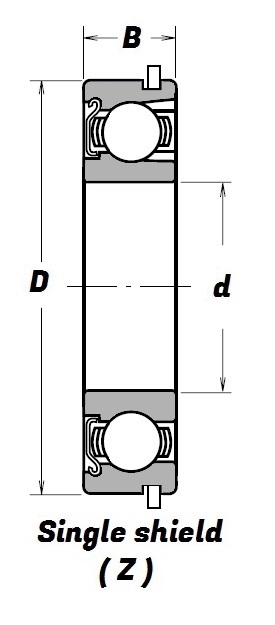 210 Z NR, Deep Groove Ball Bearing with a 50mm bore - Select Range Schematic