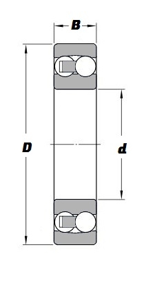 2214 C5, Self Aligning Ball Bearing with a 70mm bore - Budget Range Schematic