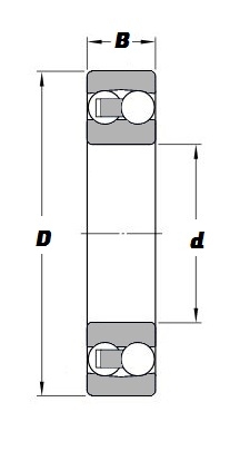 2304 P6, Self Aligning Ball Bearing with a 20mm bore - Budget Range Schematic
