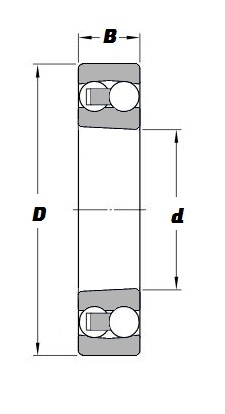 2307 K, Self Aligning Ball Bearing with a 35mm bore - Premium Range Schematic