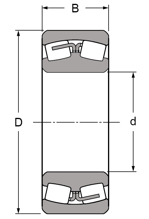 24126, Spherical Roller Bearing with a Brass Cage - Premium Range Schematic