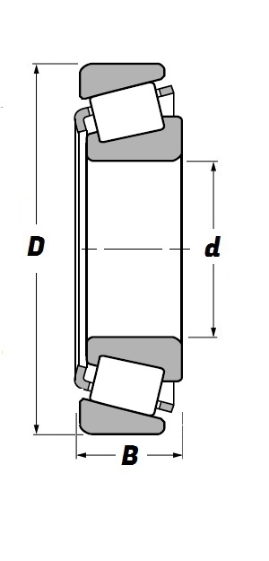 30219, Taper Roller Bearing with a 95mm bore - Premium Range Schematic