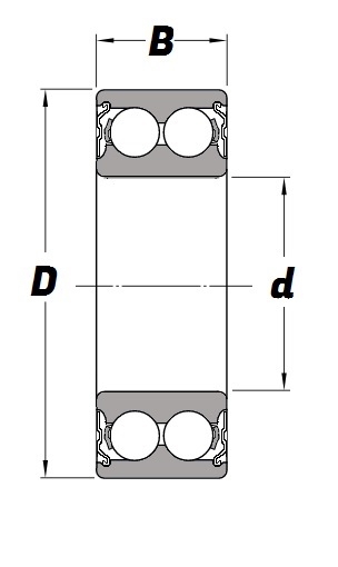 3205 ZZ, Angular Contact Bearing with a 25mm bore - Budget Range Schematic