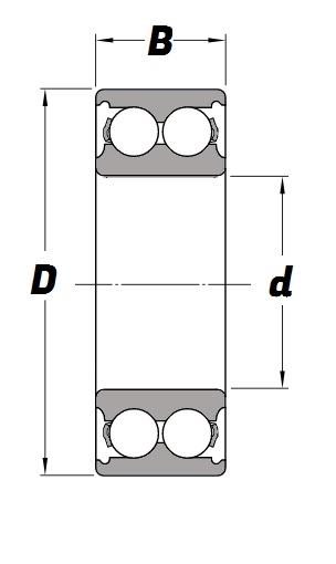 3215, Angular Contact Bearing with a 75mm bore - Premium Range Schematic