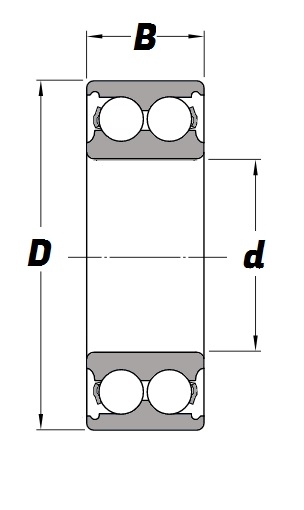 3219, Angular Contact Bearing with a 95mm bore - Budget Range Schematic