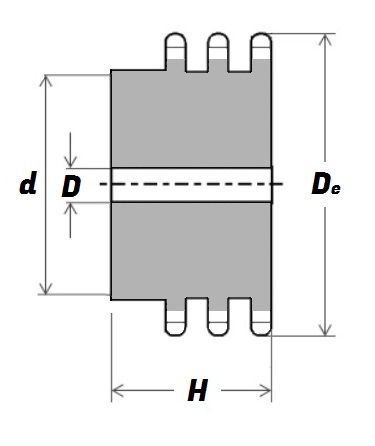 32B-3 19 Pilot-Bore Sprocket Schematic