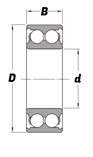 3317, Angular Contact Bearing with a 85mm bore - Premium Range Schematic