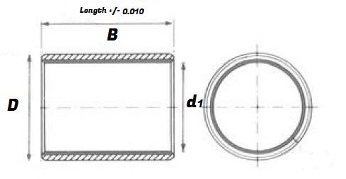 35 X 20 Split Bush Bearing - X Type Schematic