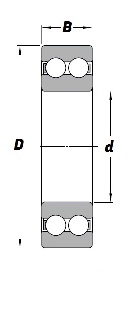 4206 2RS, Deep Groove Ball Bearing with a 30mm bore - Select Range Schematic