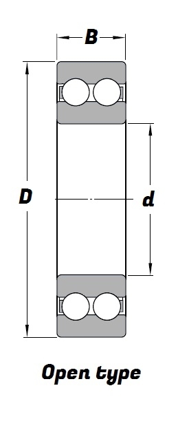 4308, Deep Groove Ball Bearing with a 40mm bore - Premium Range Schematic