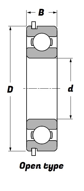 6003 NR, Deep Groove Ball Bearing with a 17mm bore - Budget Range Schematic