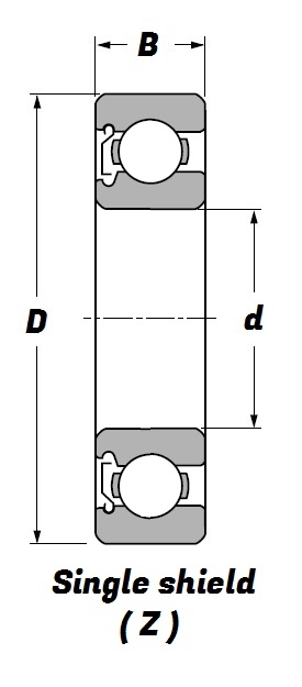 6003 Z, Deep Groove Ball Bearing with a 17mm bore - Premium Range Schematic