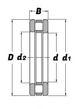 81103, Cylindrical Roller Thrust Bearing with a 17mm bore - Premium Range Schematic