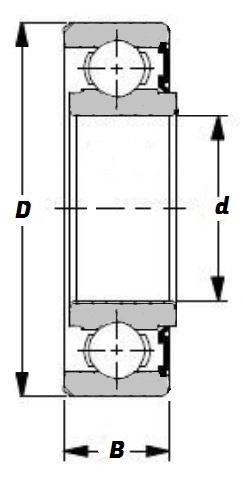 8506, Radial Ball Bearing with a 30mm bore - Premium Schematic