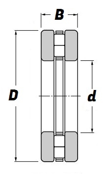 89308, Cylindrical Roller Thrust Bearing with a 40mm bore - Premium Range Schematic