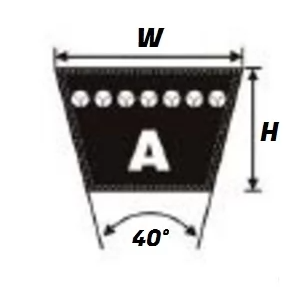 A 23,  A-Section V-Belt - Select Range Schematic