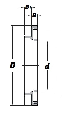 AXW 12 Axial Needle Roller and Cage Assembly with a 12mm bore - Premium Range Schematic