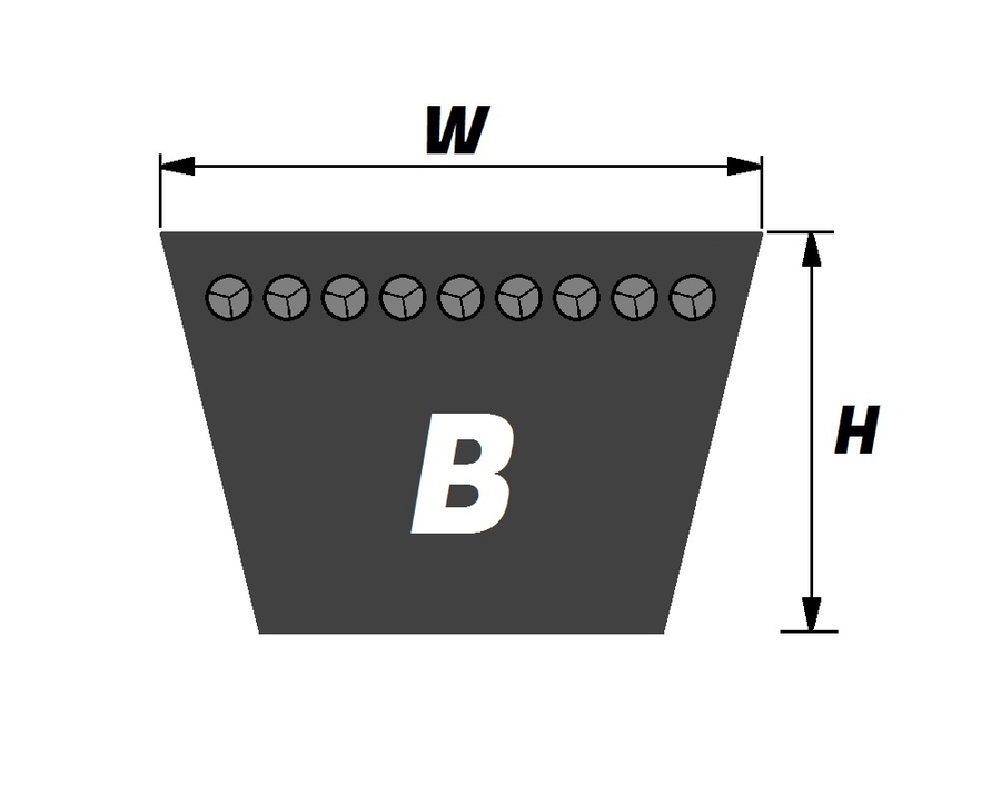 B 104, B-Section V-Belt - Select Range Schematic