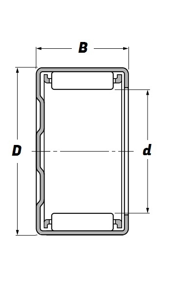 BK 1012, Drawn Cup Needle Roller Bearing with a 10mm bore - Premium Range Schematic