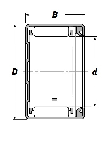 BK 1414 RS, Drawn Cup Needle Roller Bearing with a 14mm bore - Premium Range Schematic