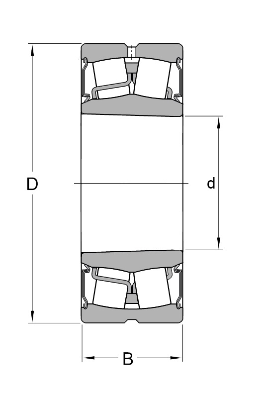 BS 2 2213 2CS K, Sealed Spherical Roller Bearing - Budget Range Schematic