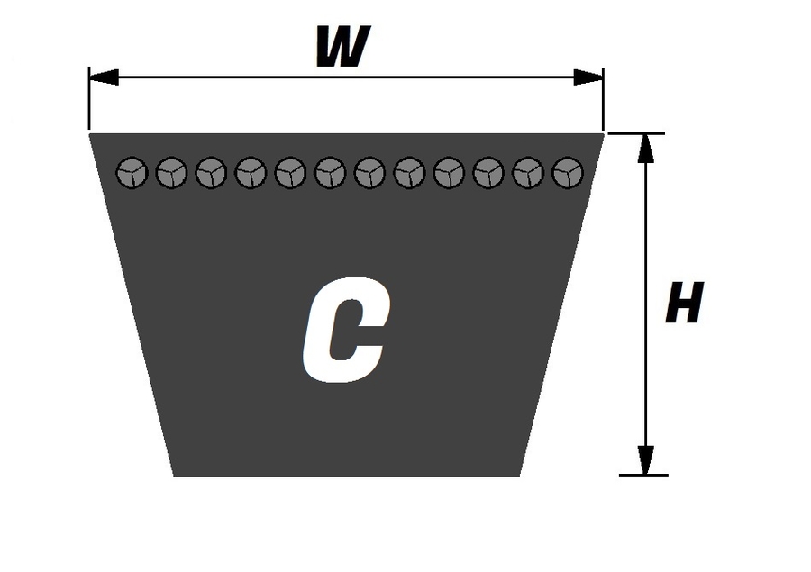 C 105,   C-Section V-Belt - Select Range Schematic