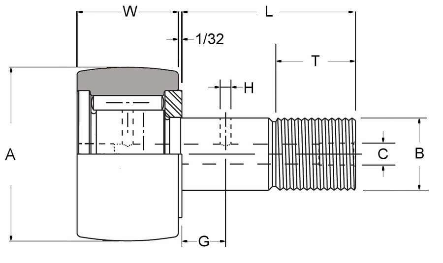 CF 12 Y - Cam Follower - Select Range Schematic
