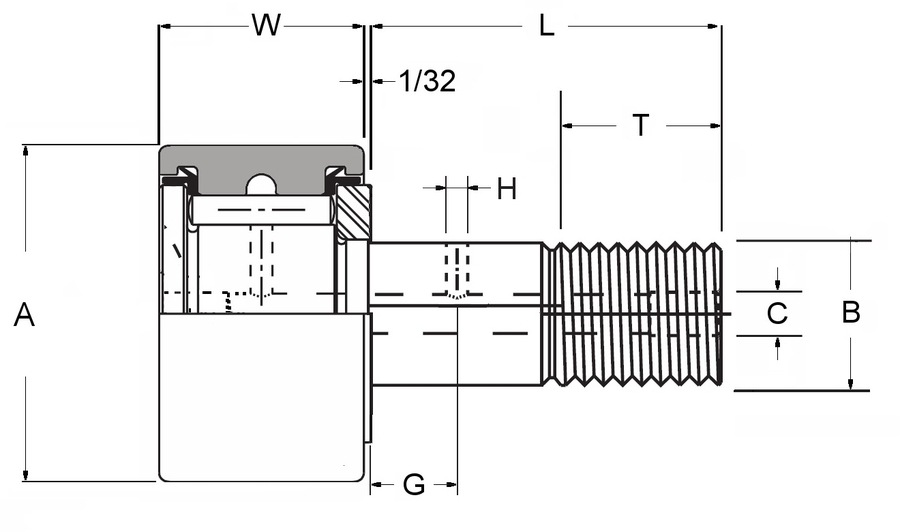 CF 18 PP - Cam Follower - Select Range Schematic