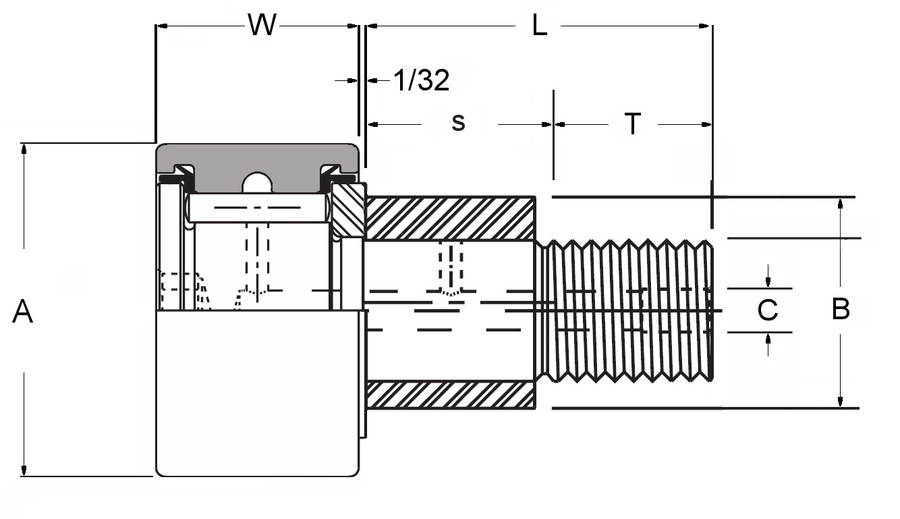 CFE 1.1/4 SB - Cam Follower - Select Range Schematic