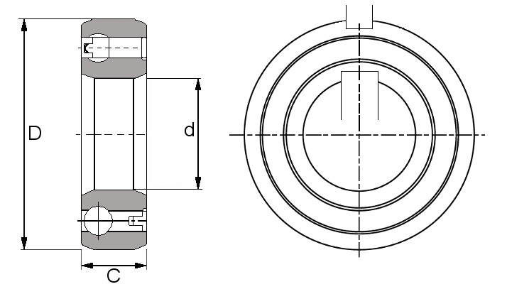 CSK 25 PP C3, One Way Clutch Bearing with a 25mm bore - Select range Schematic