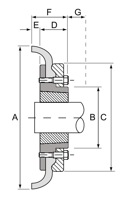 F110 F, Tyre Coupling Taper Flange Half Body  Schematic