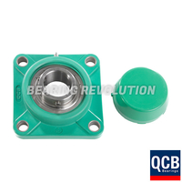 FPL 207 20 S/S N6A GRN, Green Thermoplastic Square Flange Housing Unit with a 1.1/4 inch bore - Select Range